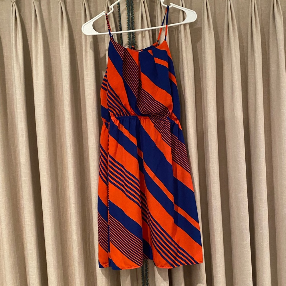 Windsor orange and blue dress